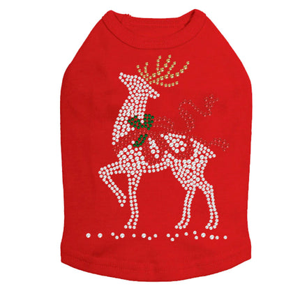 Reindeer with Red Bow - Dog Tank