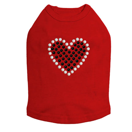 Black Rhinestone Heart - Dog Tank