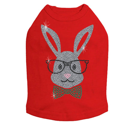 Bunny with Glasses and Bow Tie - Dog Tank