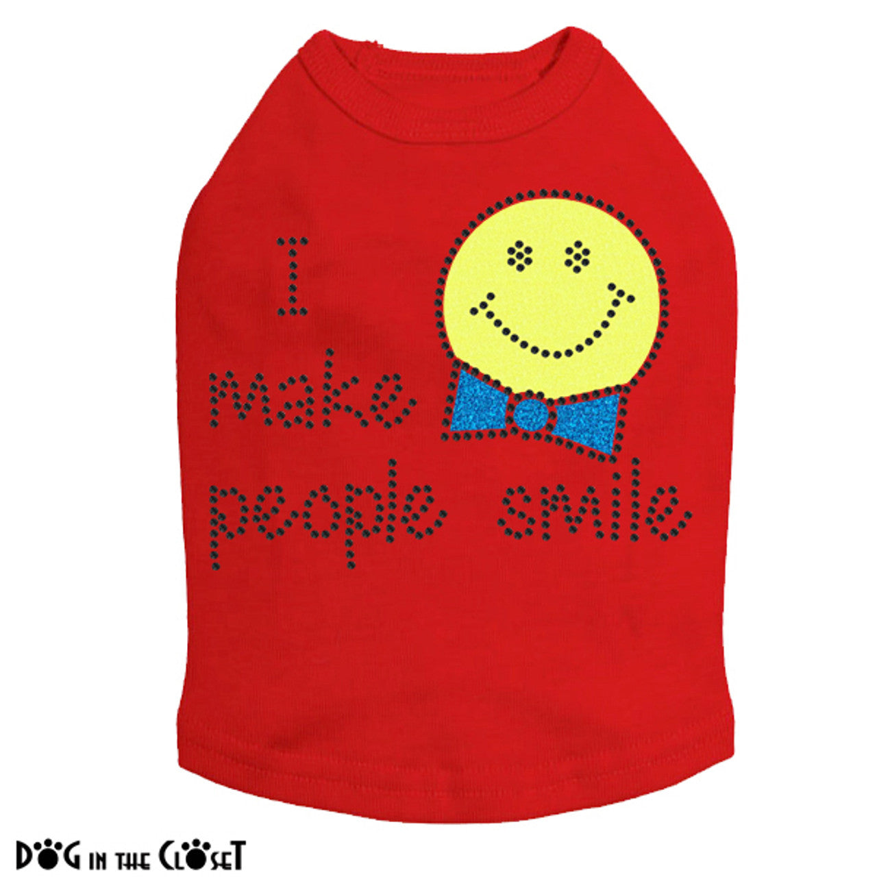 I Make People Smile (Boy) - Dog Tank Red