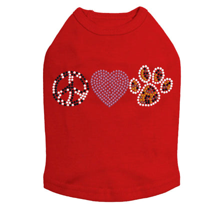 Peace, Love, Paw (Animal Print) - Dog Tank