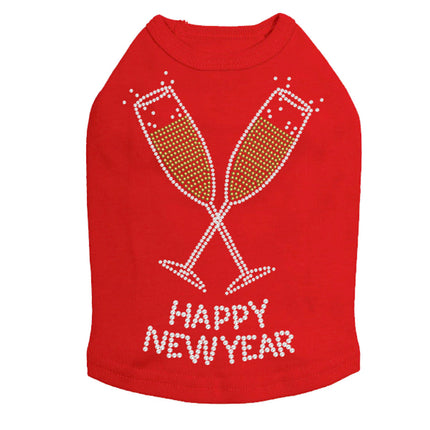 Happy New Year Champagne Glasses - Dog Tank