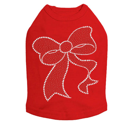 Red Rhinestone Bow - Dog Tank