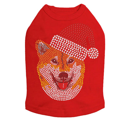 Shiba Inu with Santa Hat - Dog Tank