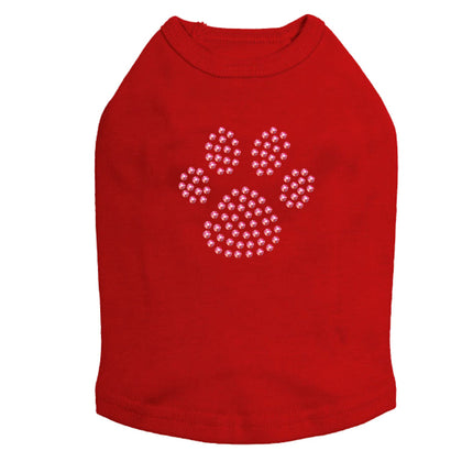 Paw (Pink Rhinestuds) - Dog Tank