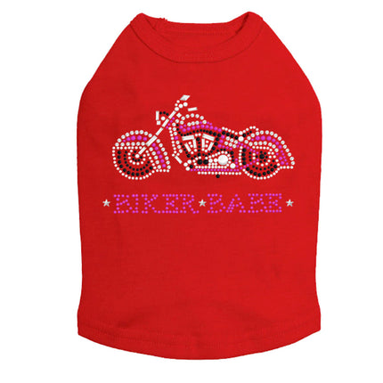 Biker Babe - Pink Motorcycle - Dog Tank