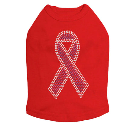 Ribbon (Pink with Clear Rhinestones) - Dog Tank