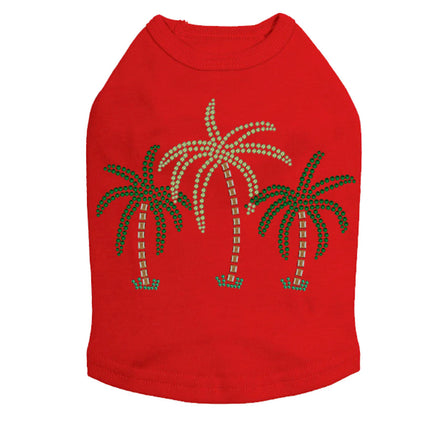 Palm Trees (Green Rhinestones) - Dog Tank