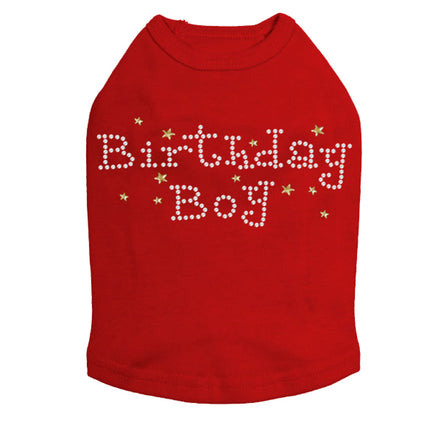 Birthday Boy with Gold Stars - Dog Tank