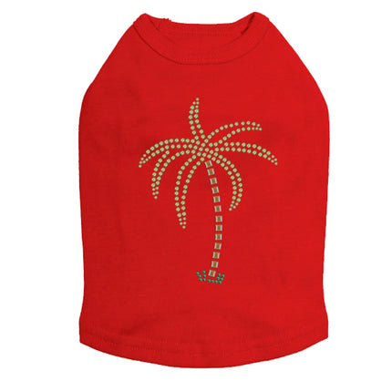 Palm Tree (Green Rhinestones) - Dog Tank