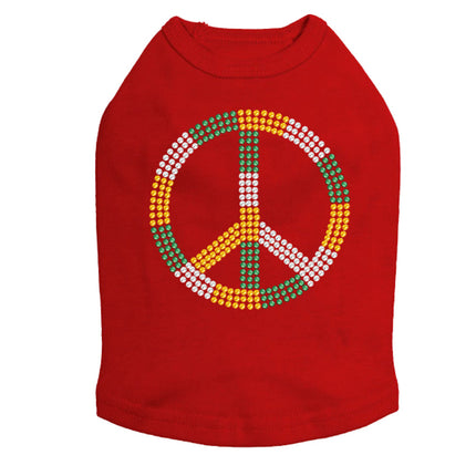 Peace Sign (Green, Gold, & Clear) - Dog Tank