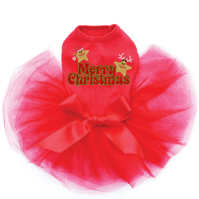 Merry Christmas Glitter Stars - Custom Tutu