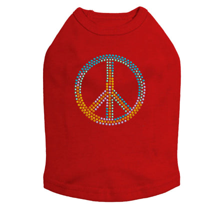 Peace Sign (Blue, Orange, Yellow, & Green) - Dog Tank