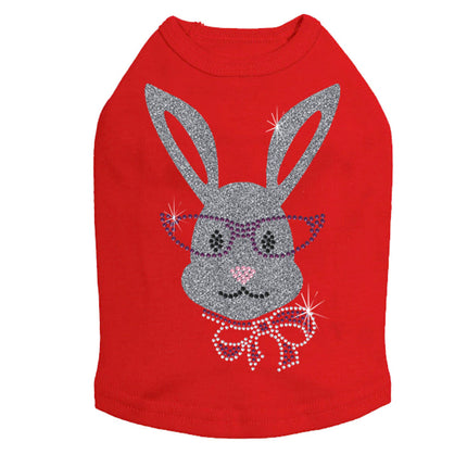 Girl Bunny with Glasses and Bow - Dog Tank