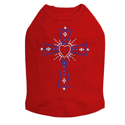 Cross (Red, White & Blue) - Dog Tank