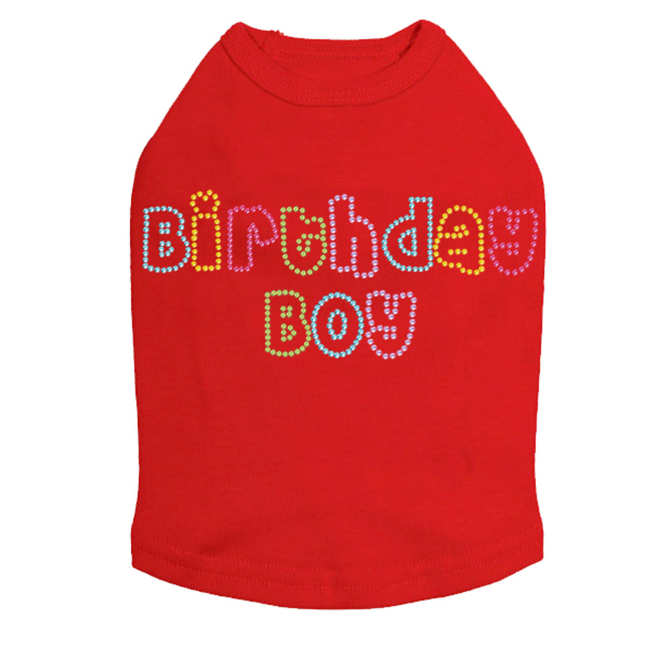 Birthday Boy (Multicolor) - Dog Tank Red