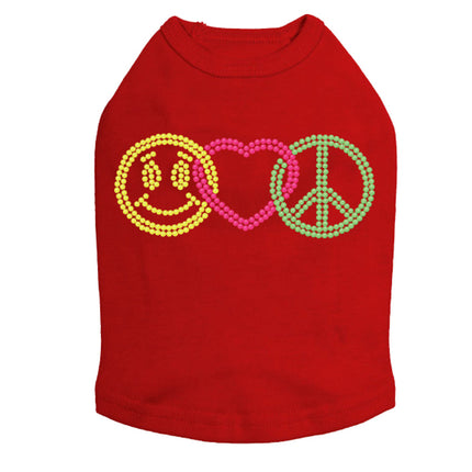 Smiley Face, Love, Peace - Dog Tank