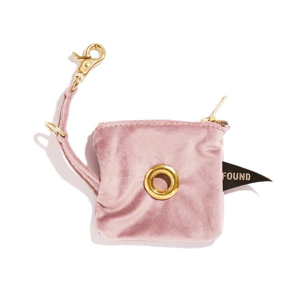 Rose Velvet Poop Bag Pouch