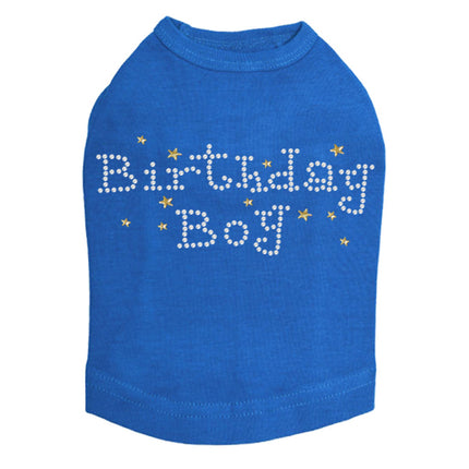 Birthday Boy with Gold Stars - Dog Tank