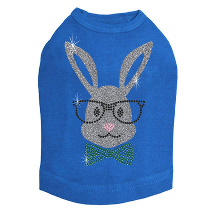 Bunny with Glasses and Bow Tie - Dog Tank