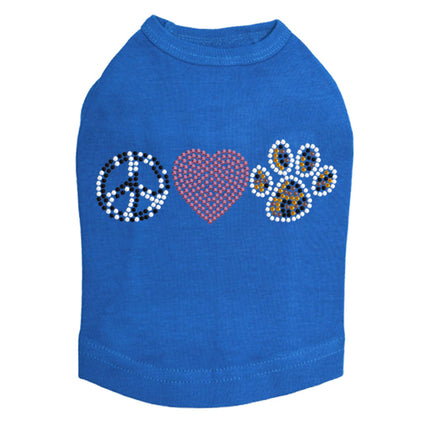 Peace, Love, Paw (Animal Print) - Dog Tank