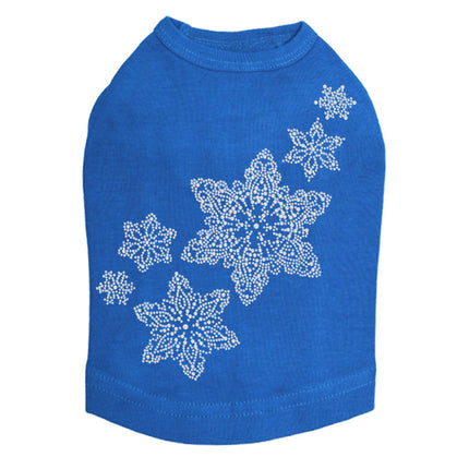 Rhinestone Snowflakes - Dog Tank