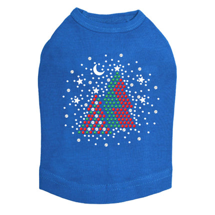 Red & Green Christmas Trees with Snowflakes - Dog Tank