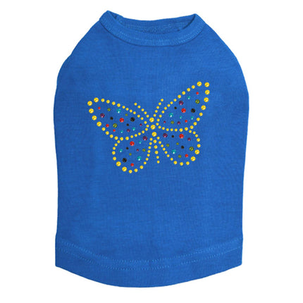 Yellow Dotted Butterfly - Dog Tank