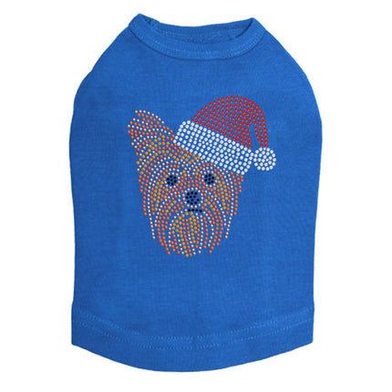 Yorkie Face 2 with Santa Hat - Dog Tank