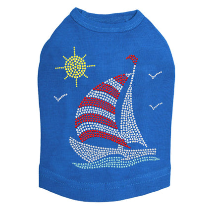 Sailboat (Rhinestone & Nailhead) - Dog Tank