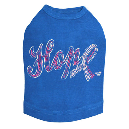 Hope with Cancer Ribbon - Dog Tank