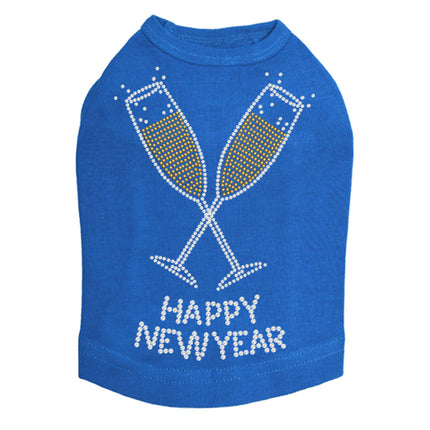 Happy New Year Champagne Glasses - Dog Tank