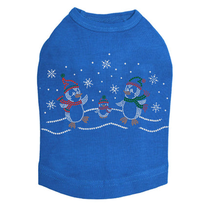 Penguin Family with Snowflakes - Dog Tank