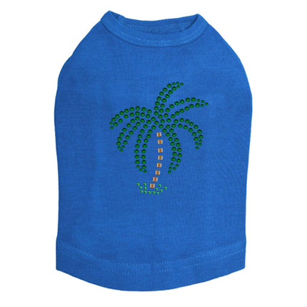 Palm Tree (Green Rhinestones - Small) - Dog Tank