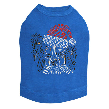 Papillon with Santa Hat - Dog Tank