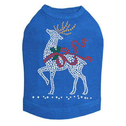 Reindeer with Red Bow - Dog Tank