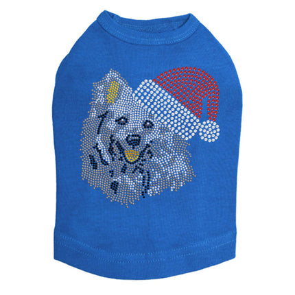 American Eskimo with Santa Hat - Dog Tank