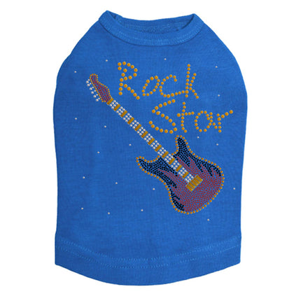 Rock Star with Red & Gold Guitar - Dog Tank