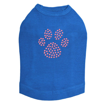 Paw (Pink Rhinestuds) - Dog Tank