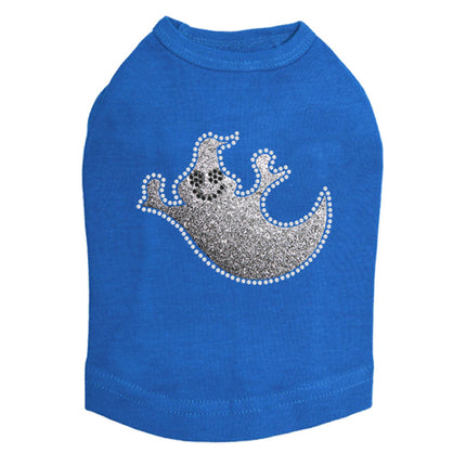 Silver Glitter Ghost - Dog Tank