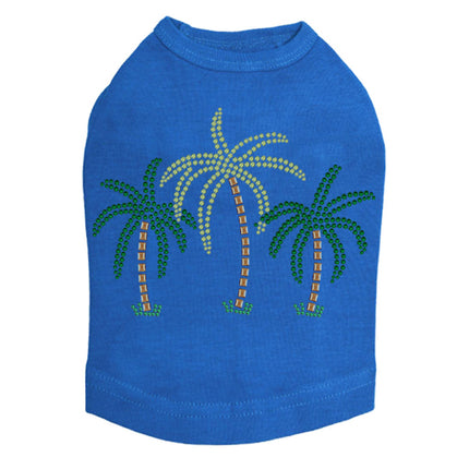 Palm Trees (Green Rhinestones) - Dog Tank