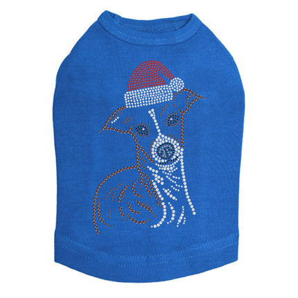 Italian Greyhound Face with Santa Hat - Dog Tank