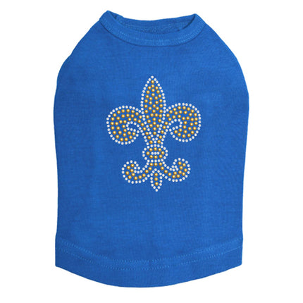 Fleur de Lis (Gold Rhinestuds) - Dog Tank