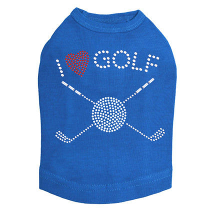 I Love Golf (Small) - Dog Tank