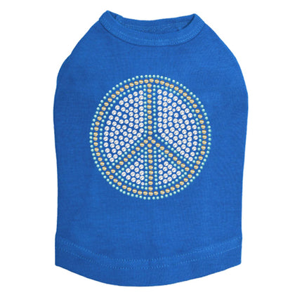 Peace Sign (Blue) - Dog Tank