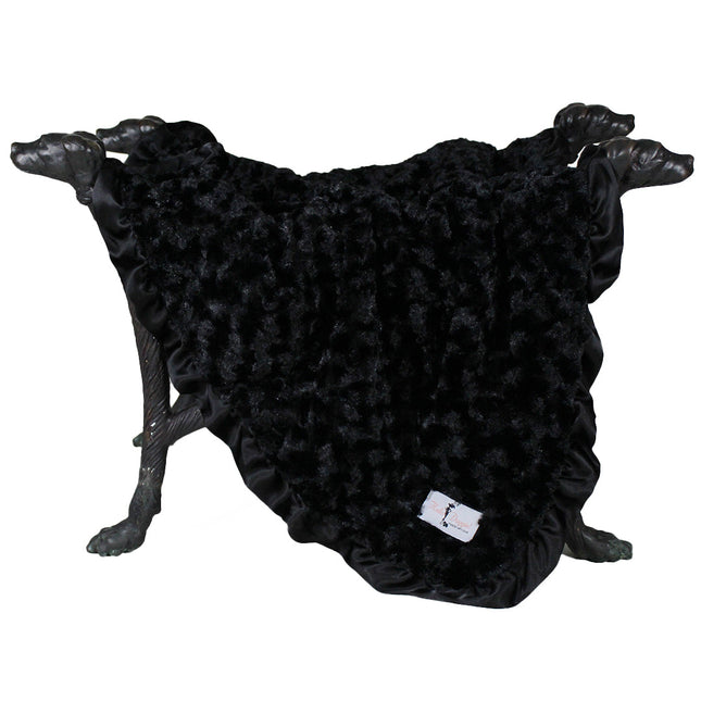 Baby Ruffle Dog Blanket (Black)