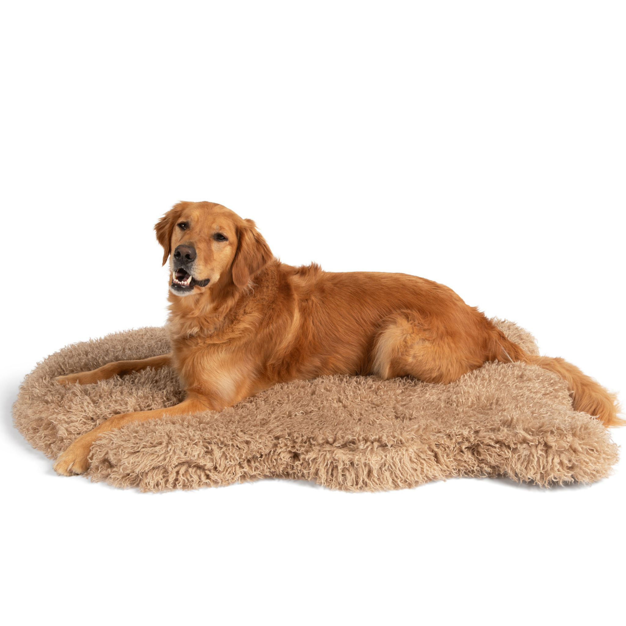 PupRugLuxe Faux Fur Orthopedic Dog Bed - Plush Sheep Tan