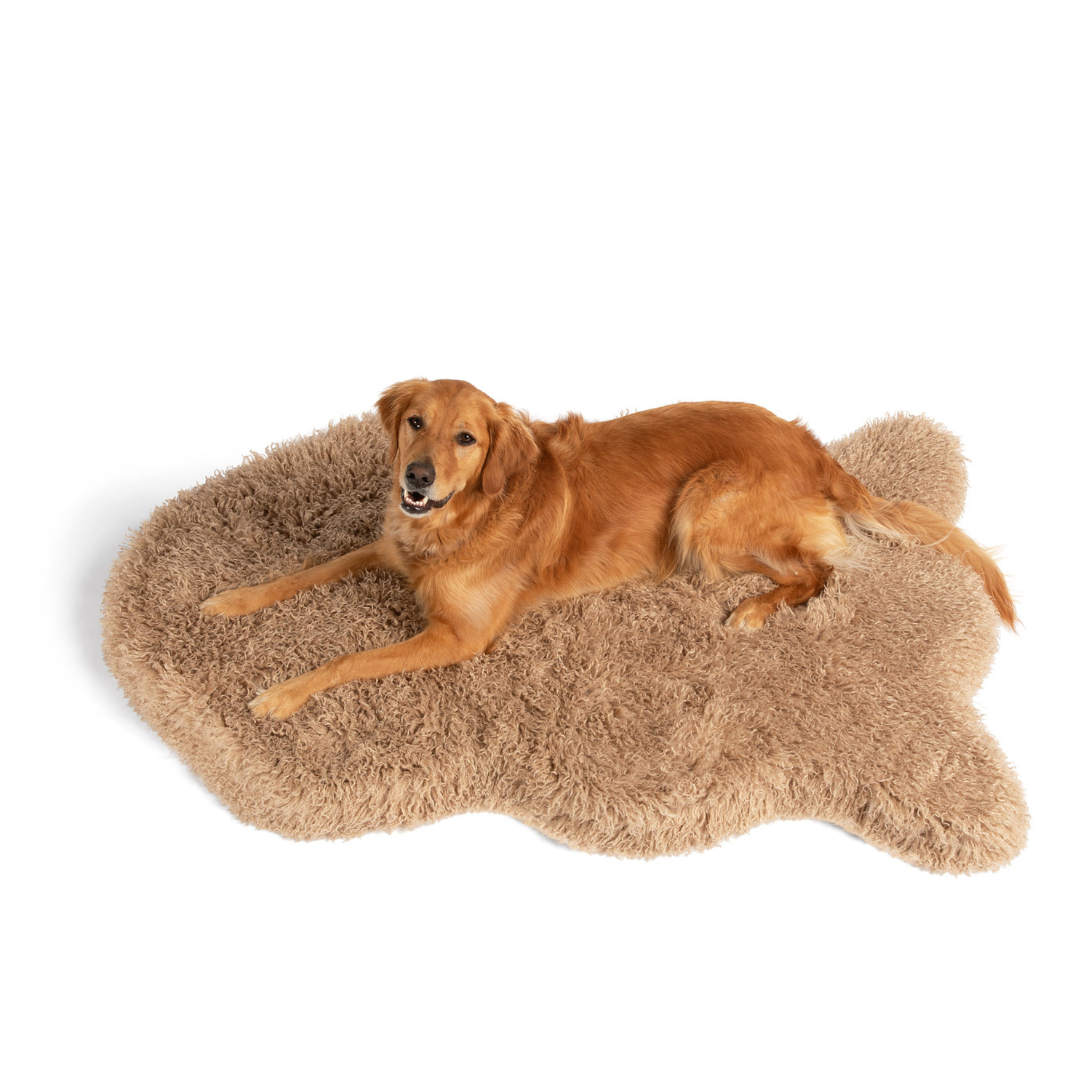 PupRugLuxe Faux Fur Orthopedic Dog Bed - Plush Sheep Tan