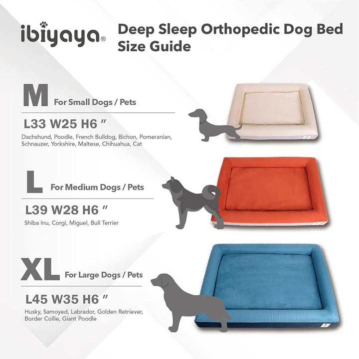 Deep Sleep Orthopedic Dog Bed Size Chart