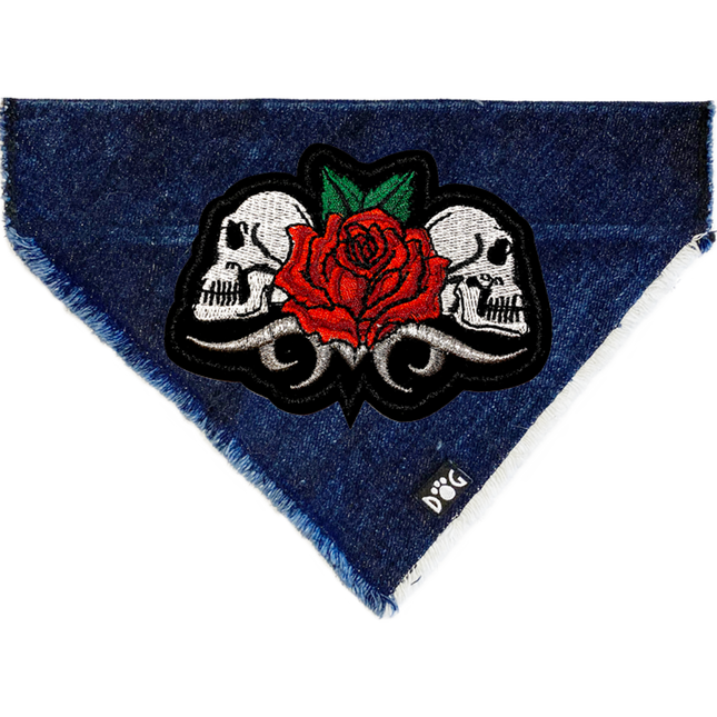 Skulls & Rose Denim Bandana